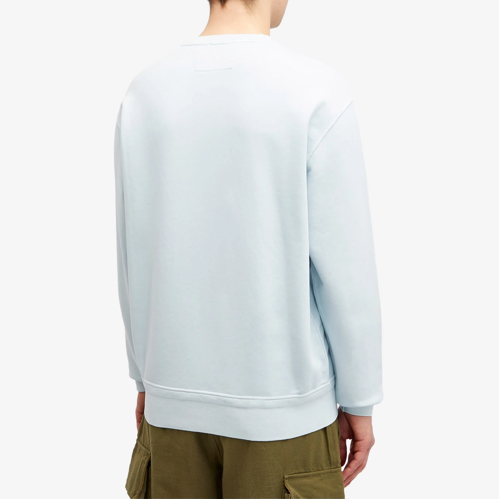 CP Company Men's Cotton Diagonal Fleece Logo Sweatshirt Starlight Blue